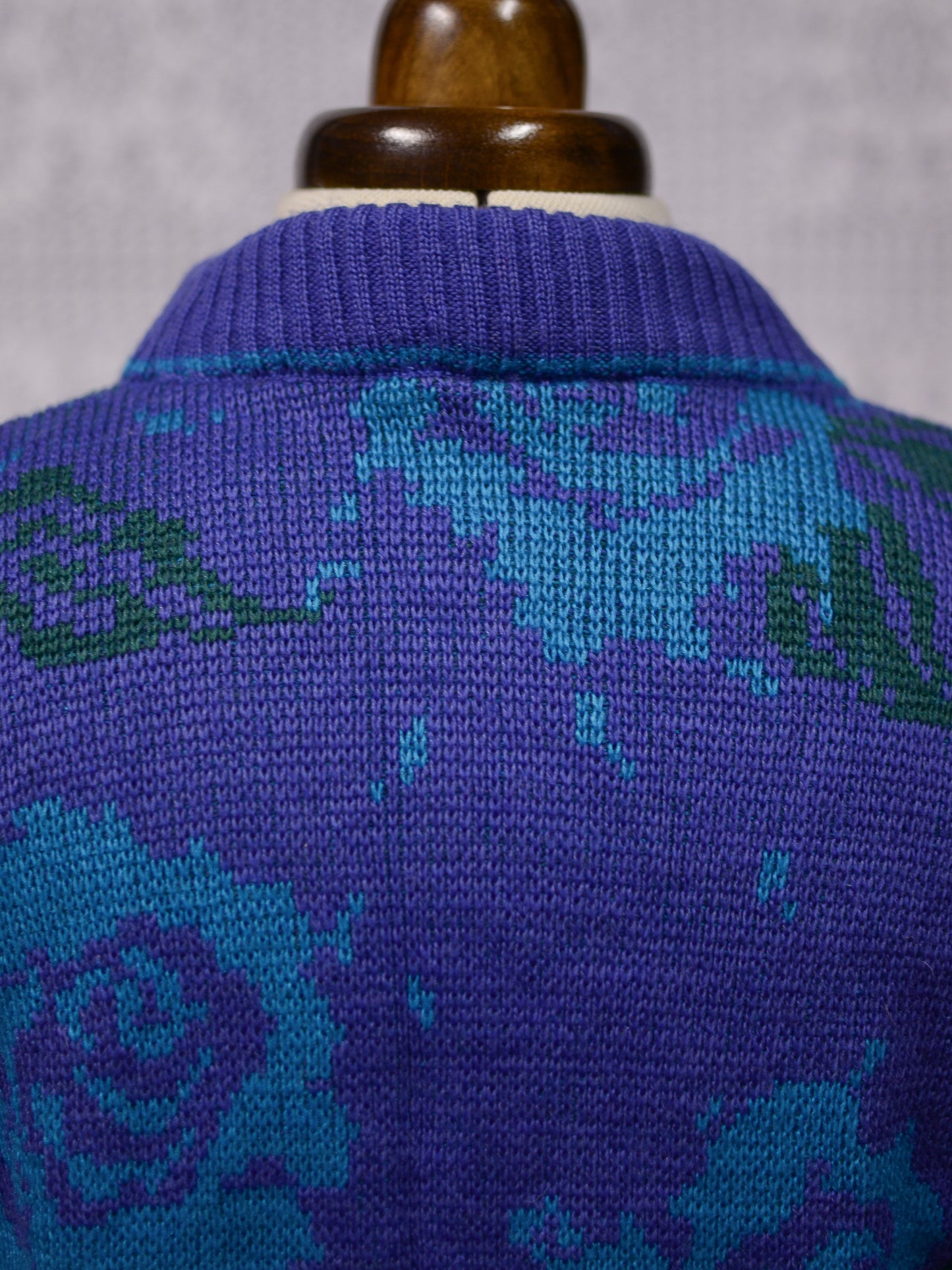 1980s Next purple and blue floral paisley jumper