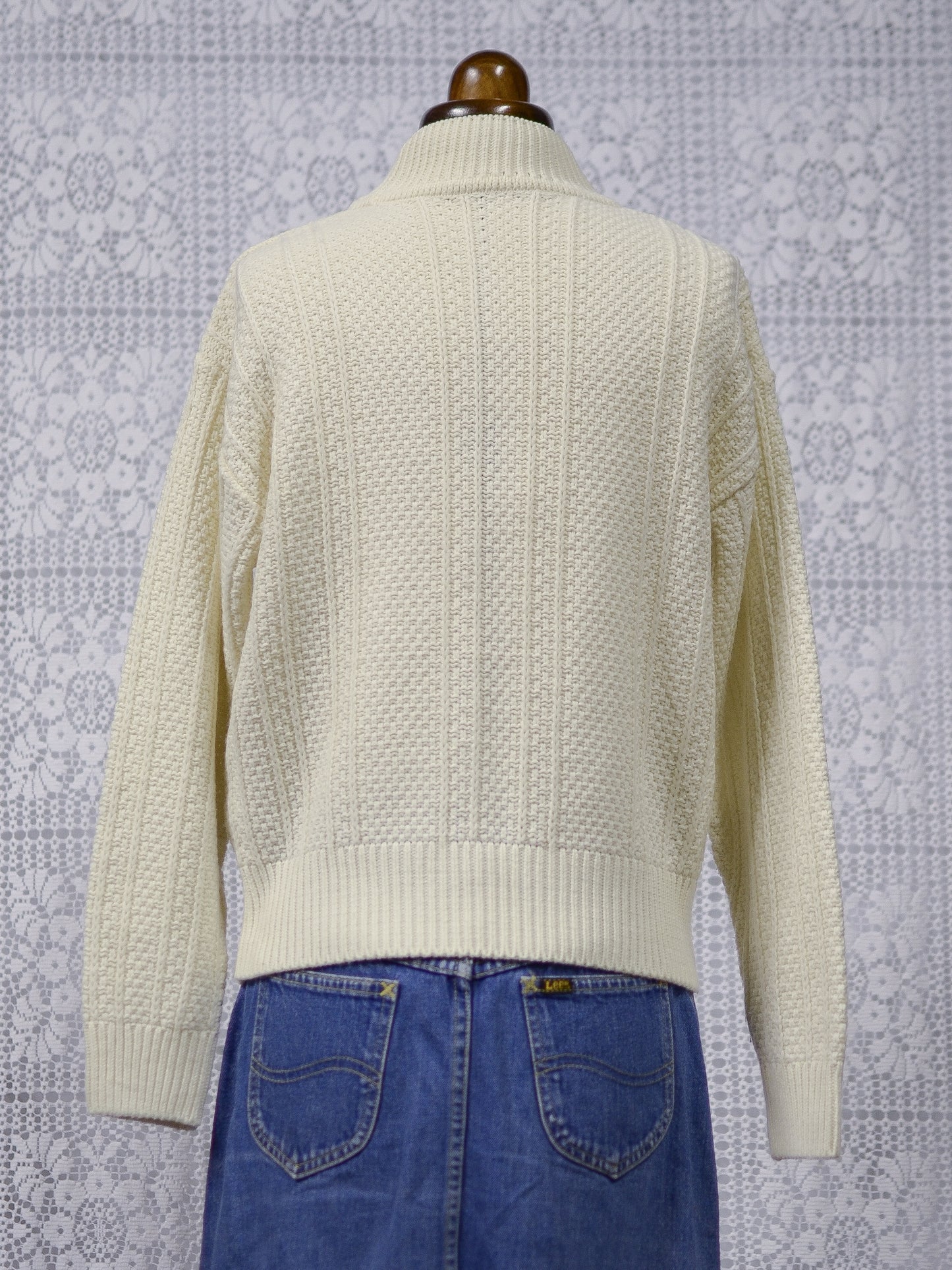 1990s St Michael cream cable knit jumper