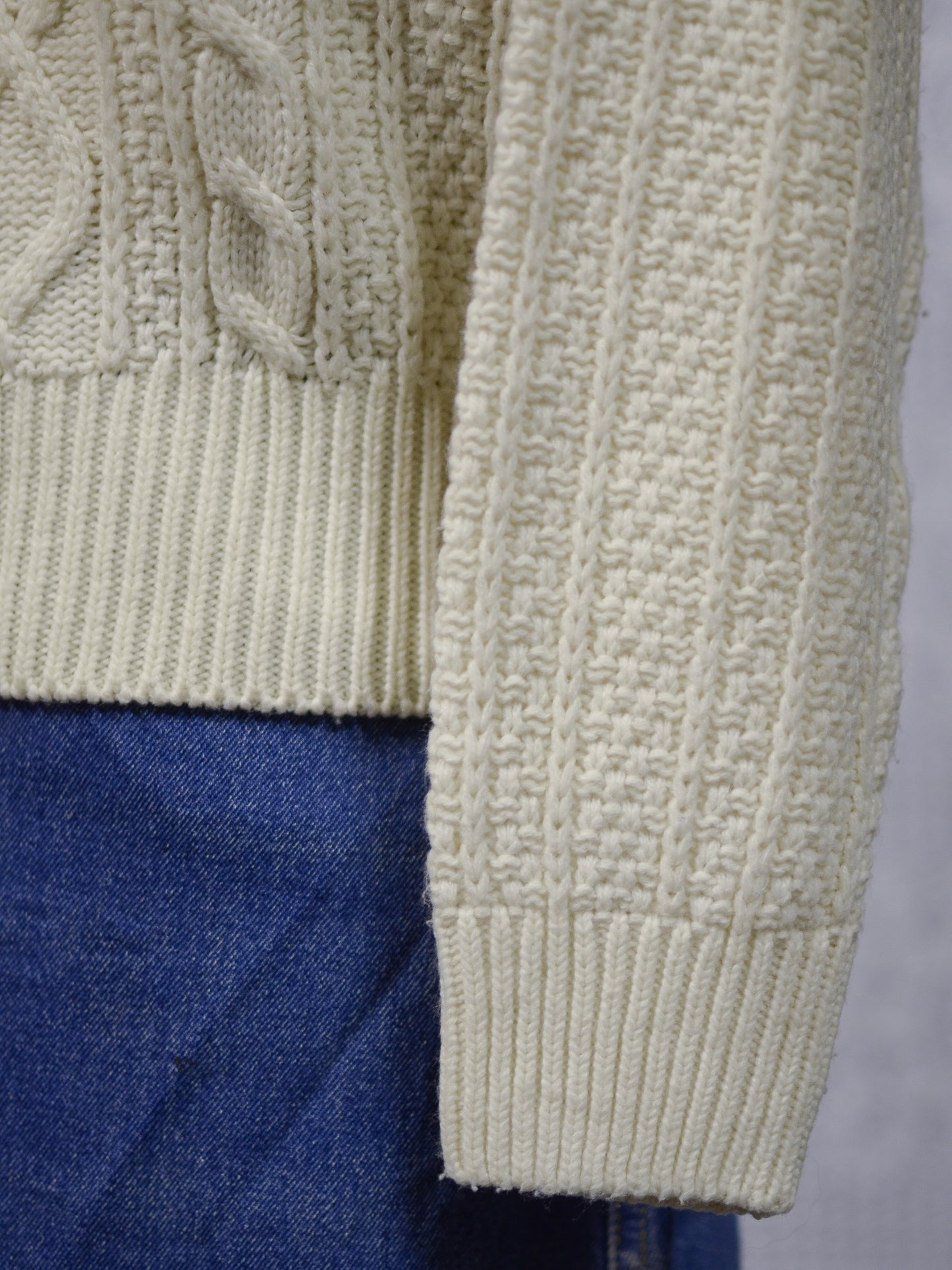 1990s St Michael cream cable knit jumper