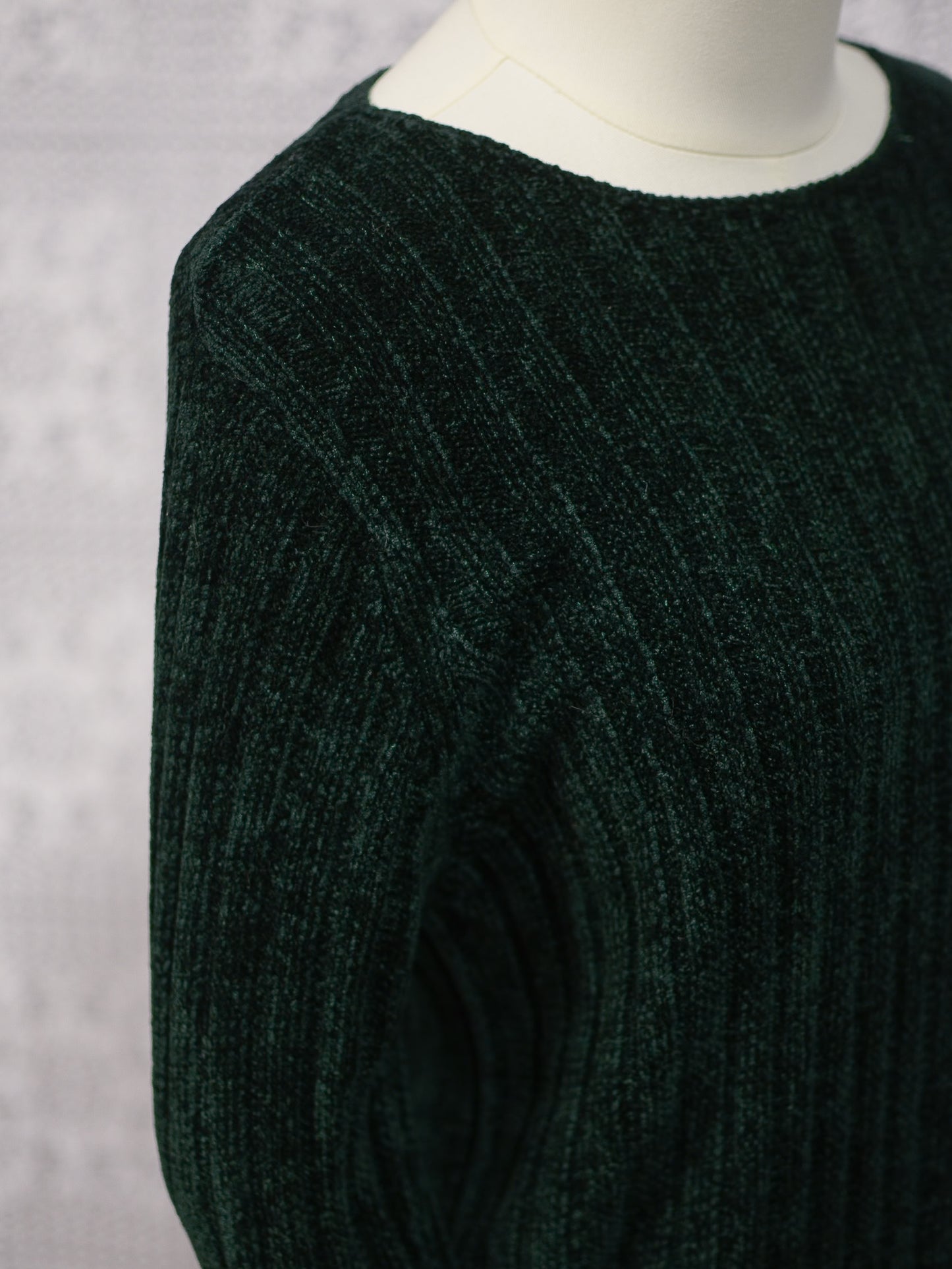 1990s St Michael dark green chenille ribbed jumper