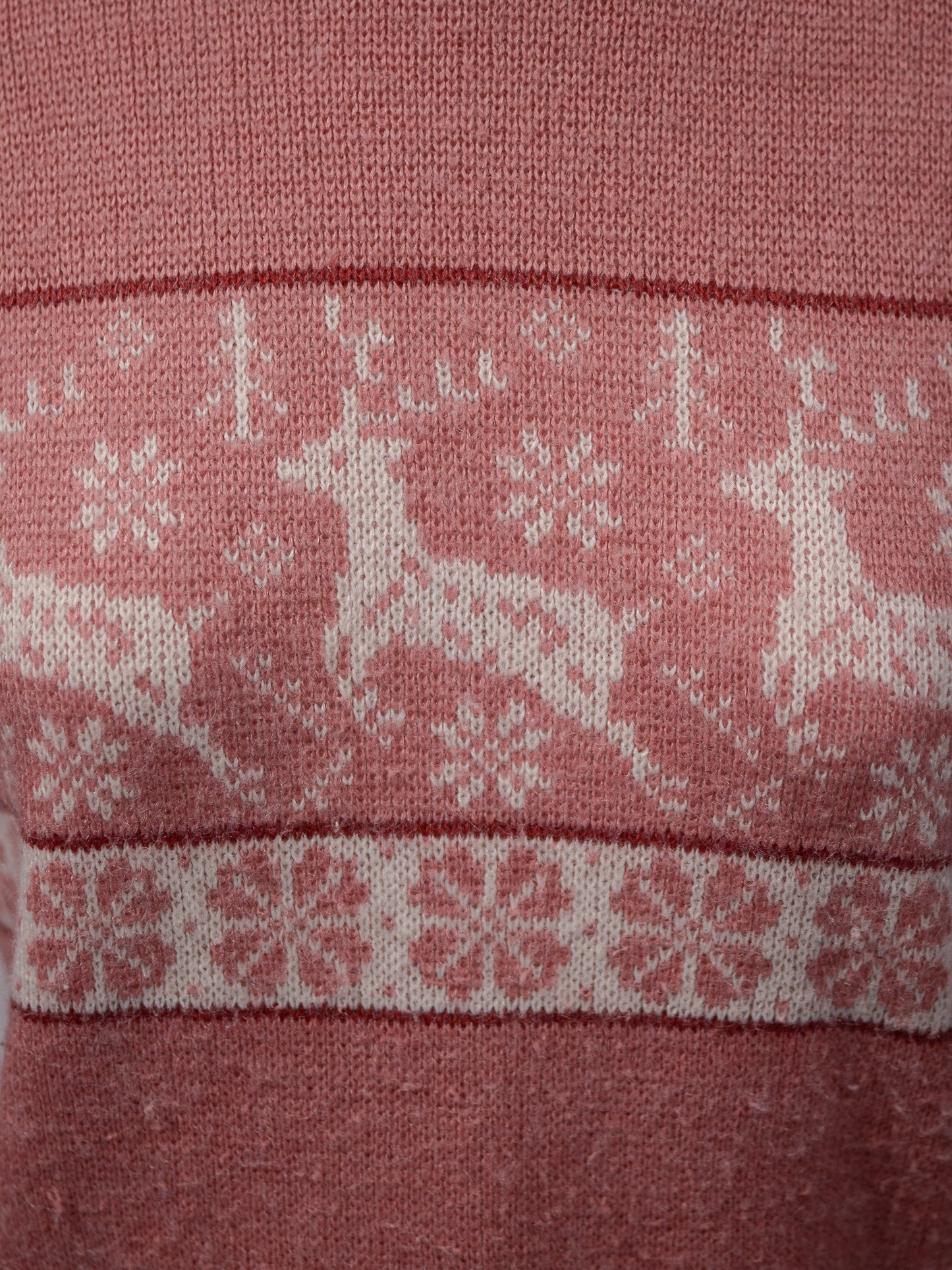 1970s St Michael pink festive christmas reindeer jumper