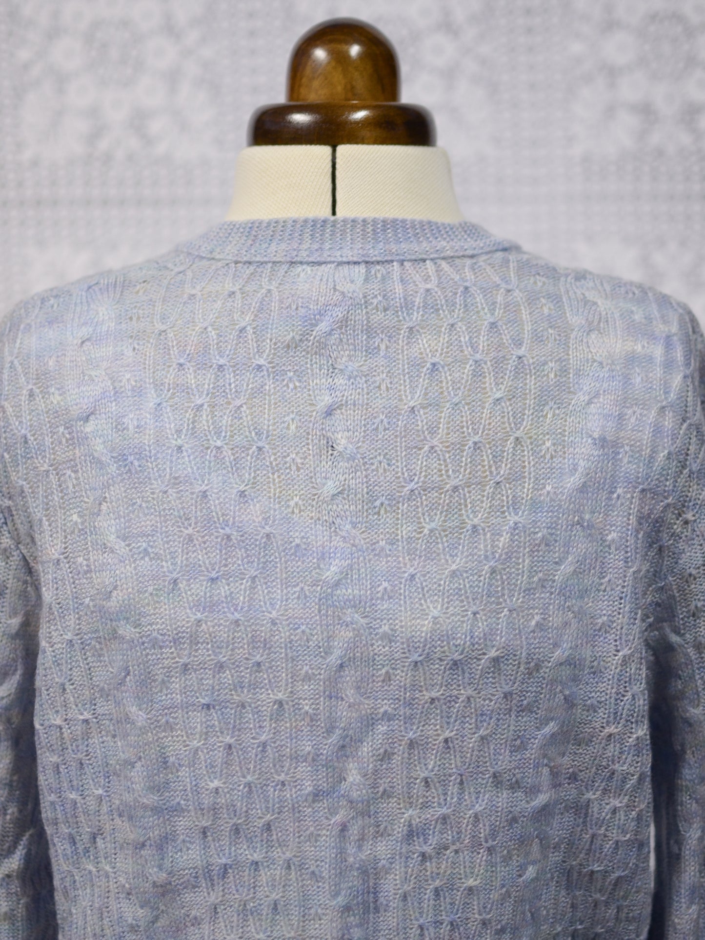 1980s St Michael blue and lilac cable knit cardigan