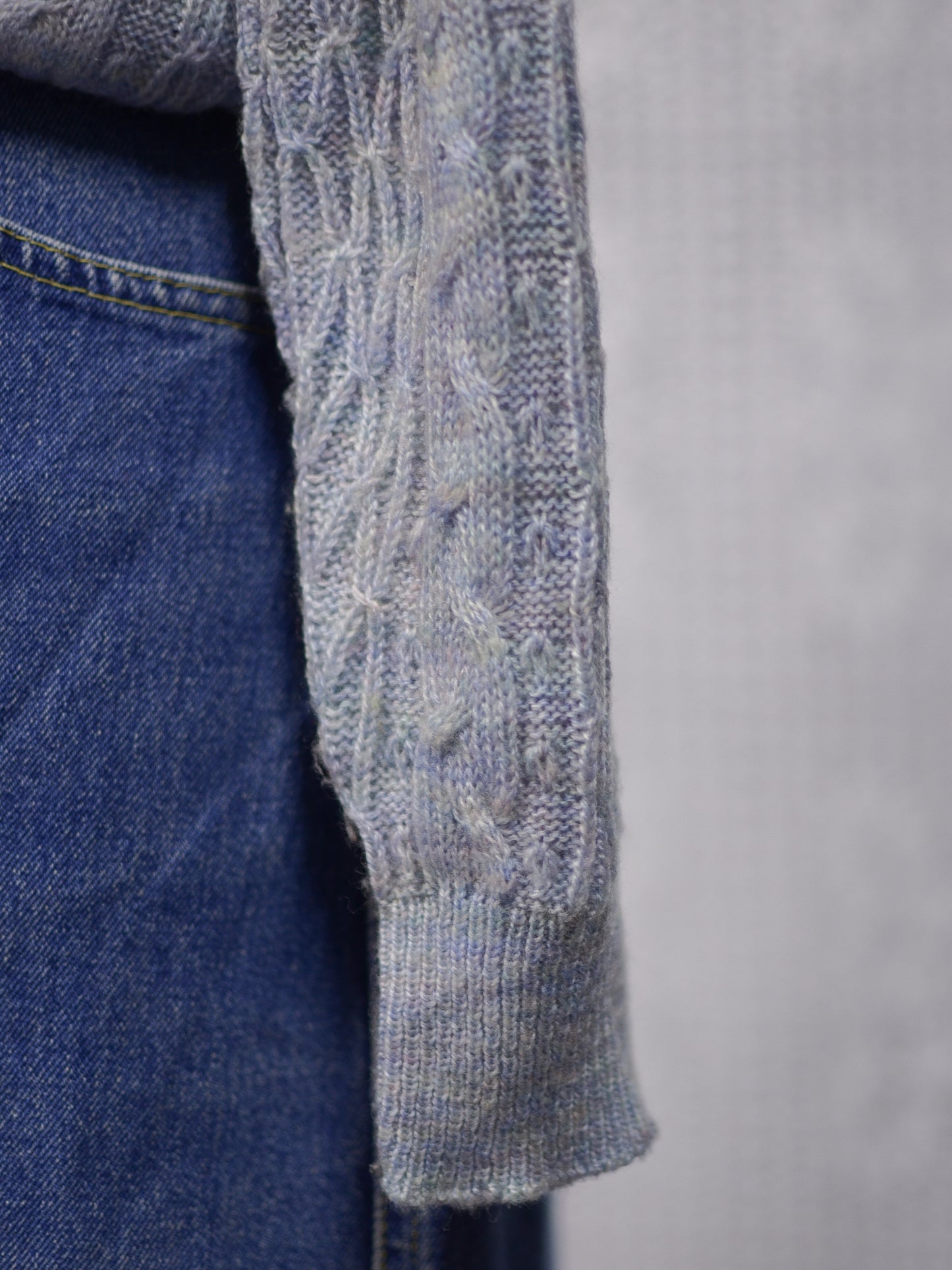 1980s St Michael blue and lilac cable knit cardigan