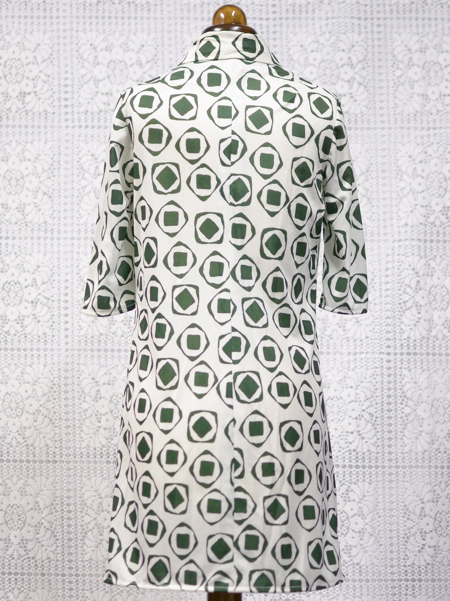 1960s St Michael crimplene abstract pattern collared mini dress