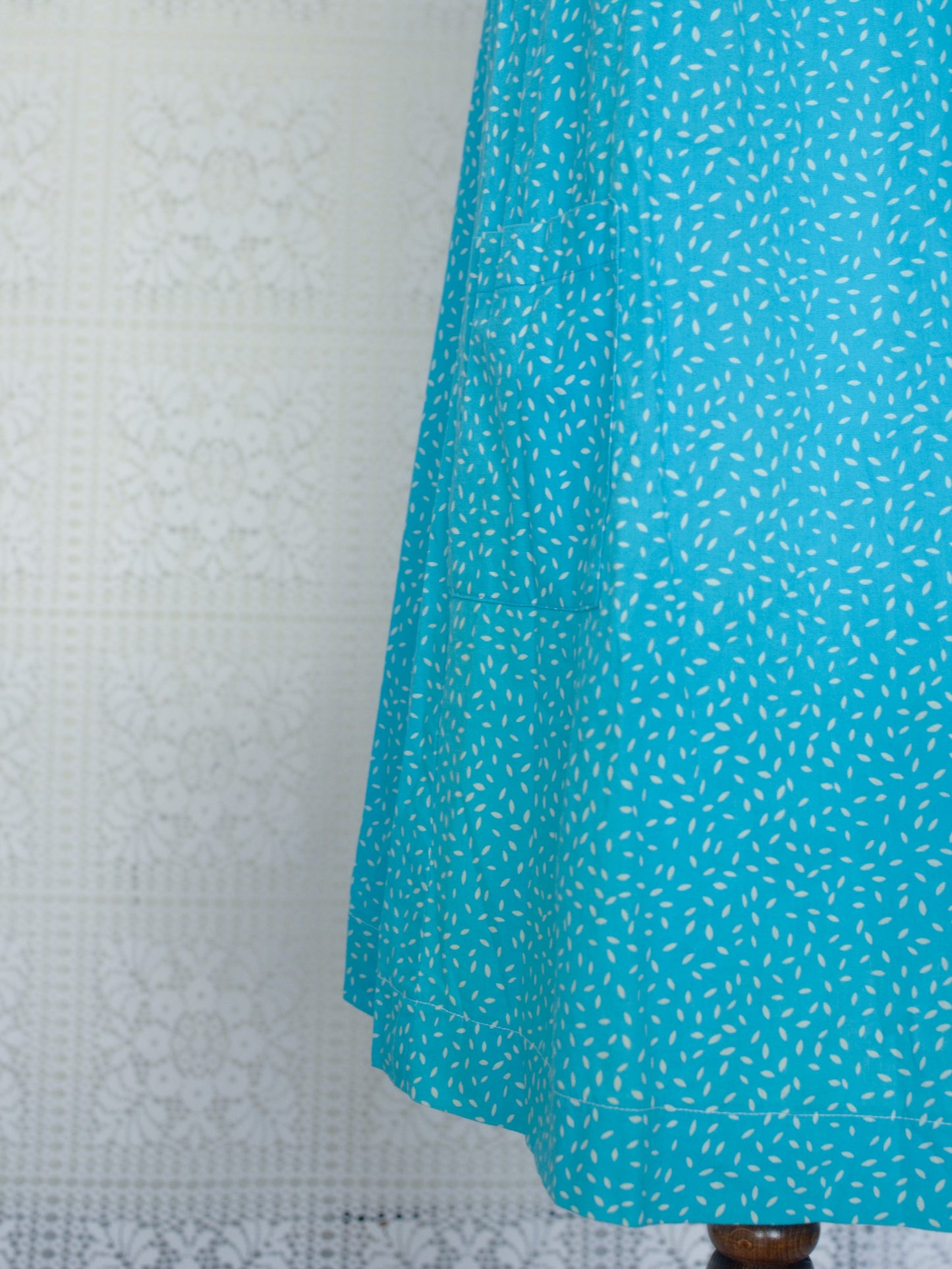 1980s style turquoise blue strappy pinafore mini dress