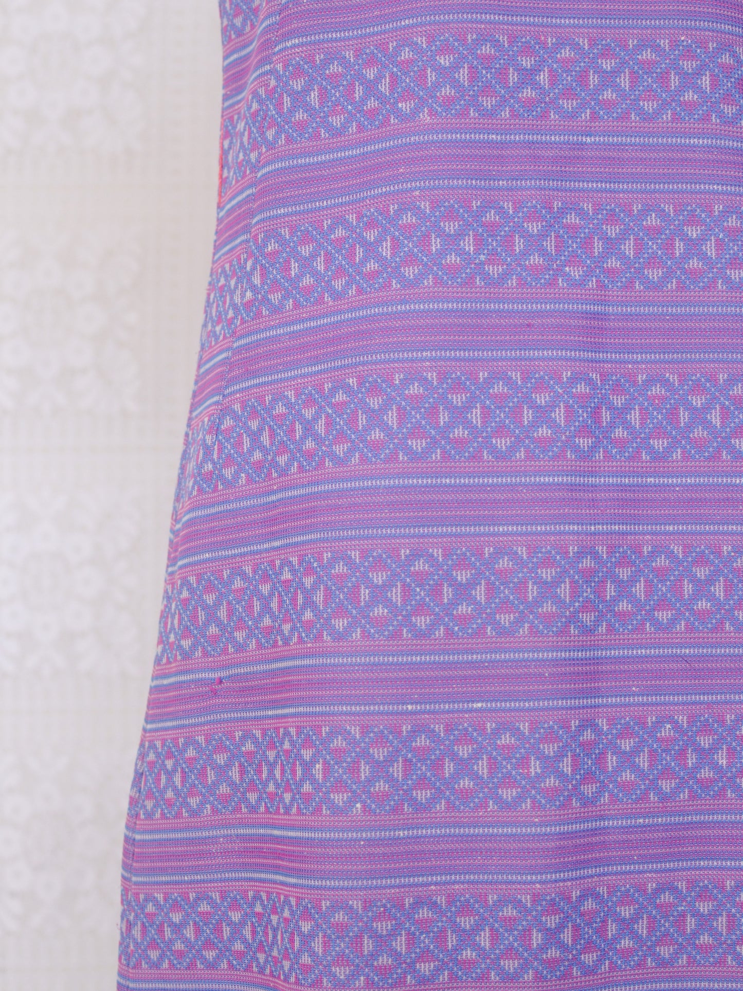 1960s purple and pink stripe geometric pattern midi shift dress