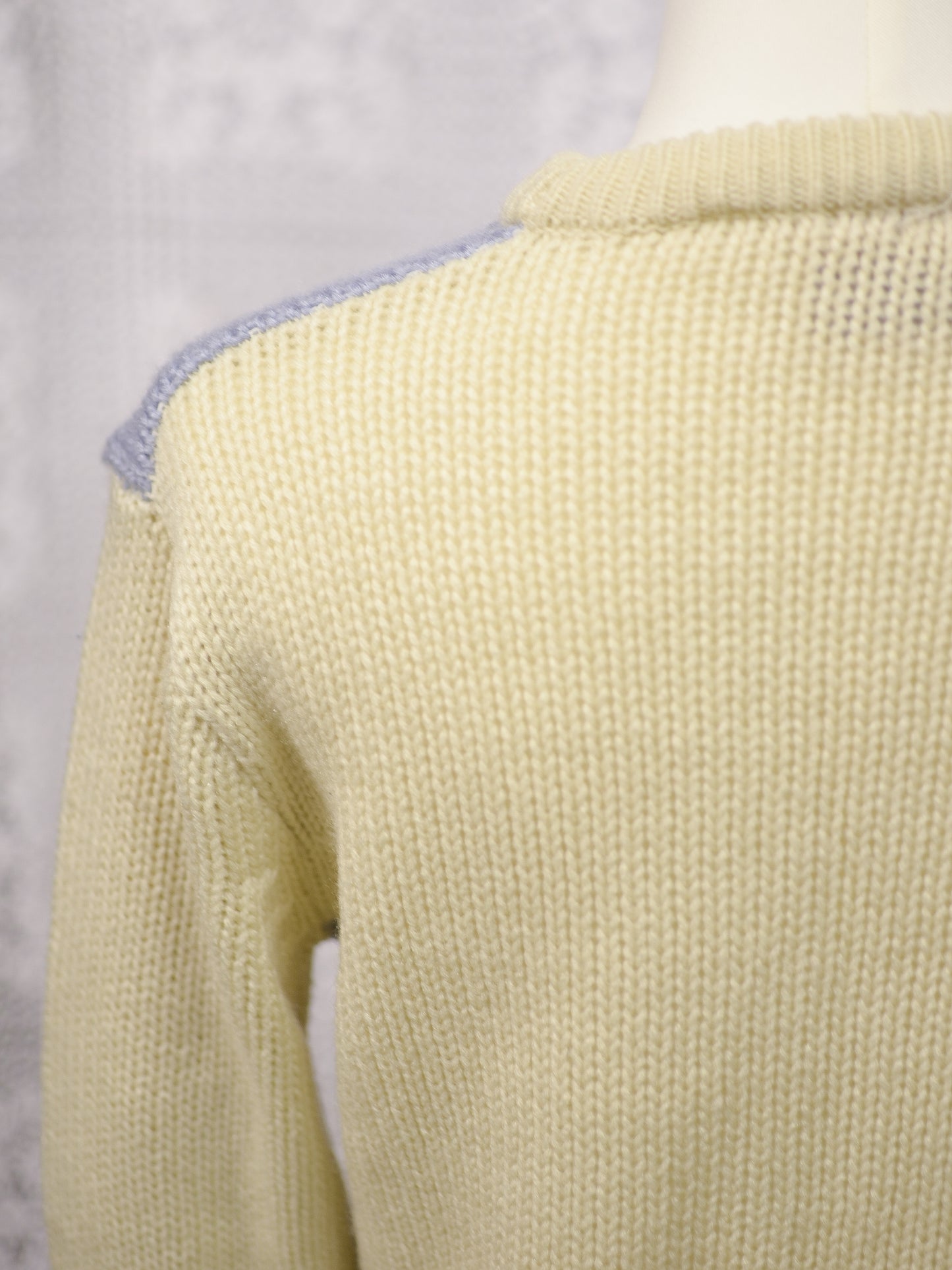 1980s Chelsea Girl cream and pastel cottage pattern jumper