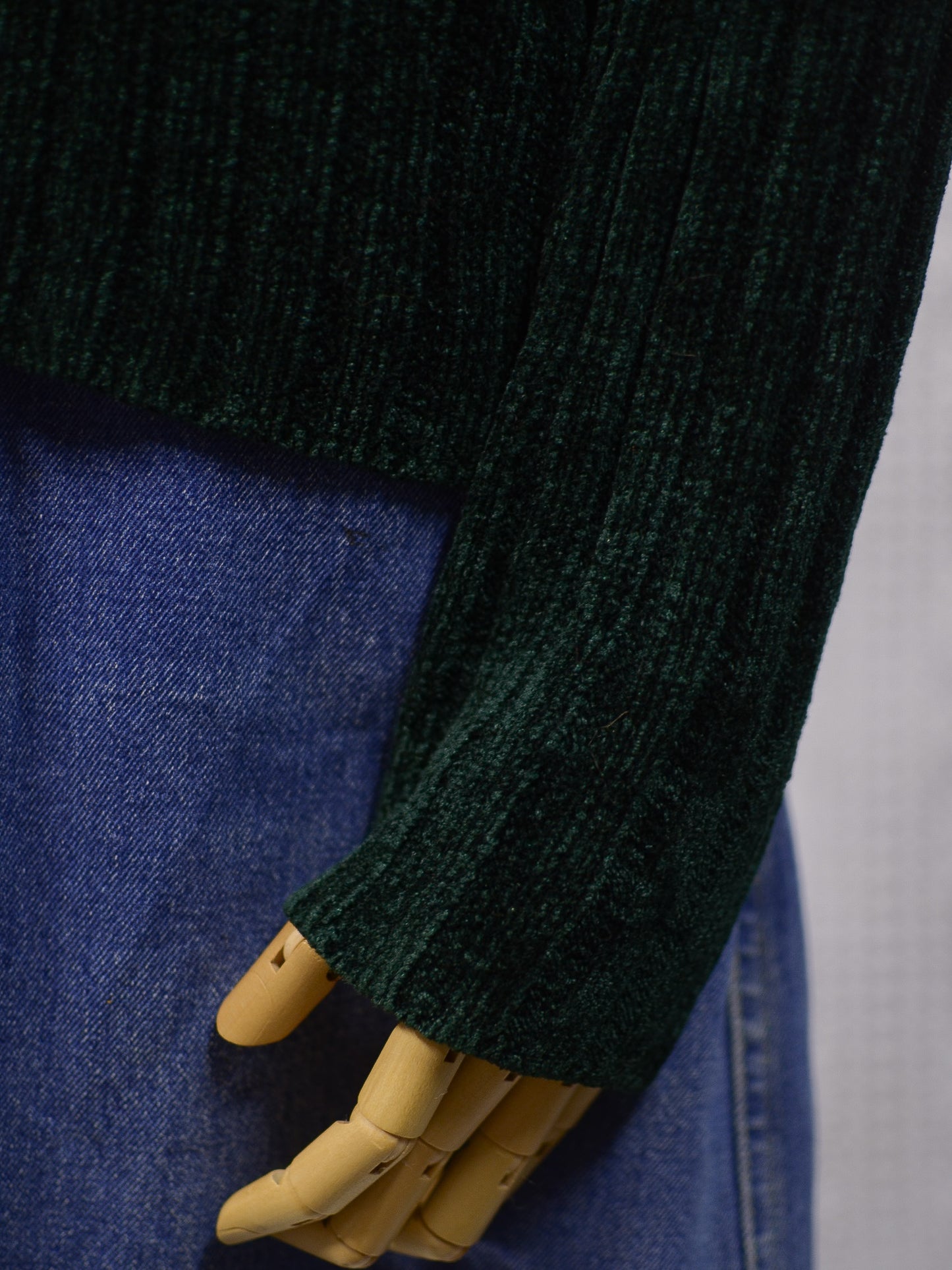 1990s St Michael dark green chenille ribbed jumper