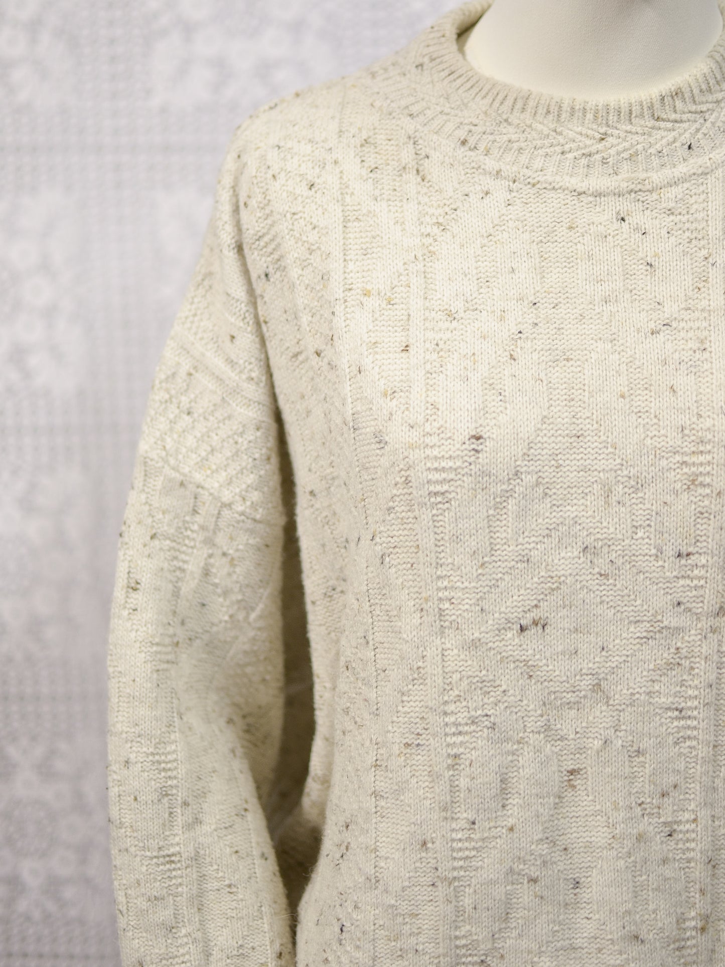 1990s C&A Oatmeal cable knit jumper