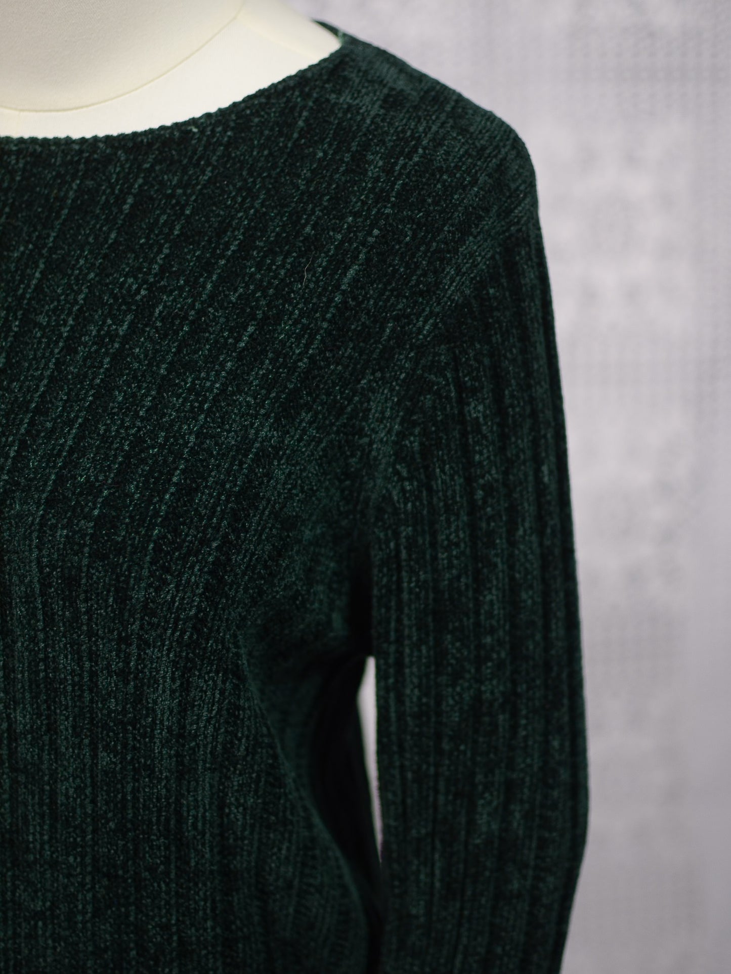 1990s St Michael dark green chenille ribbed jumper