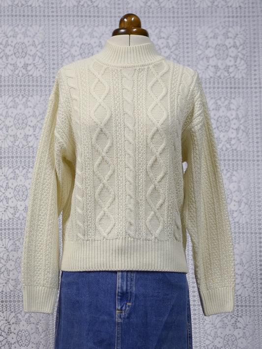 1990s St Michael cream cable knit jumper