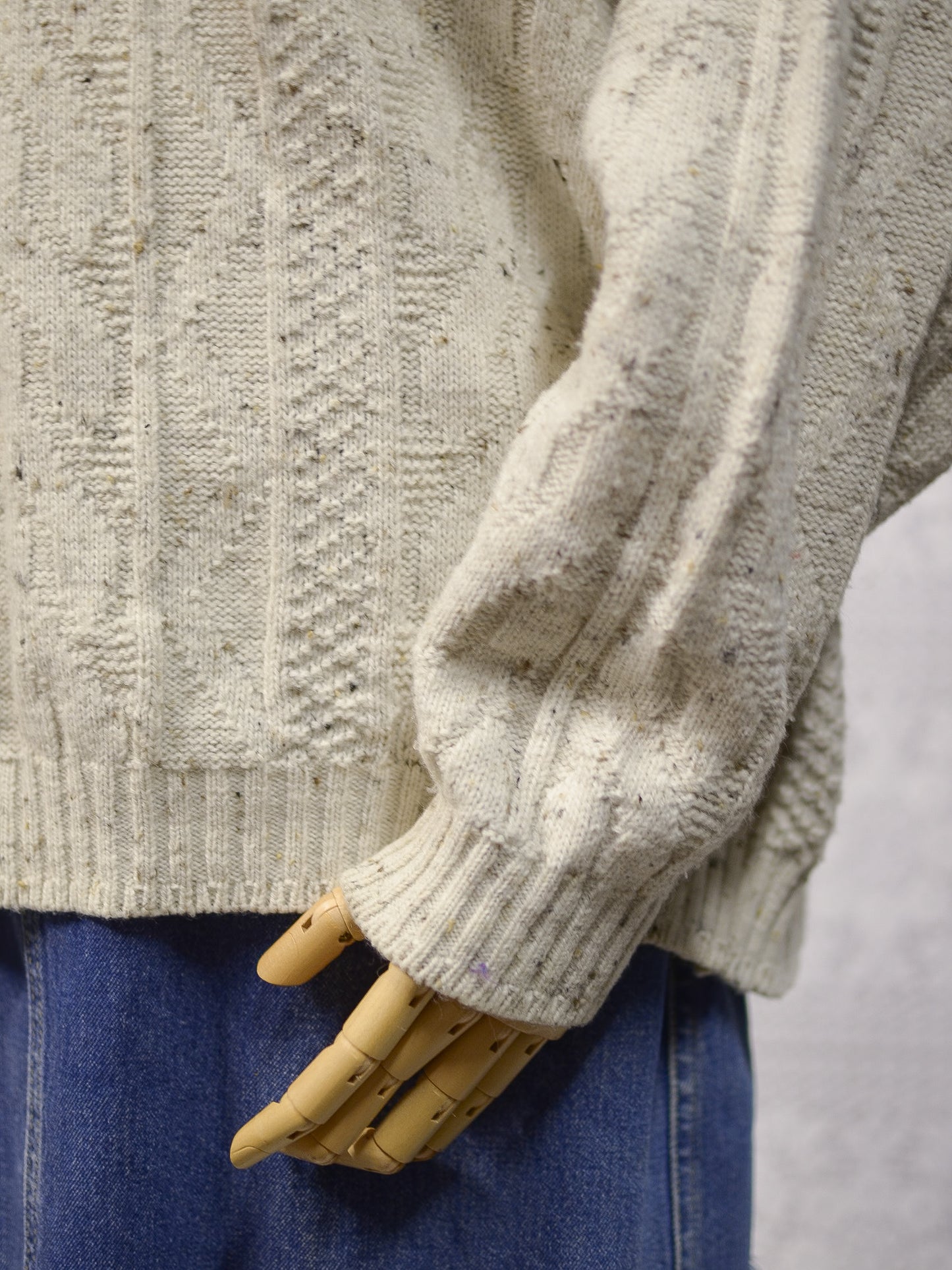 1990s C&A Oatmeal cable knit jumper