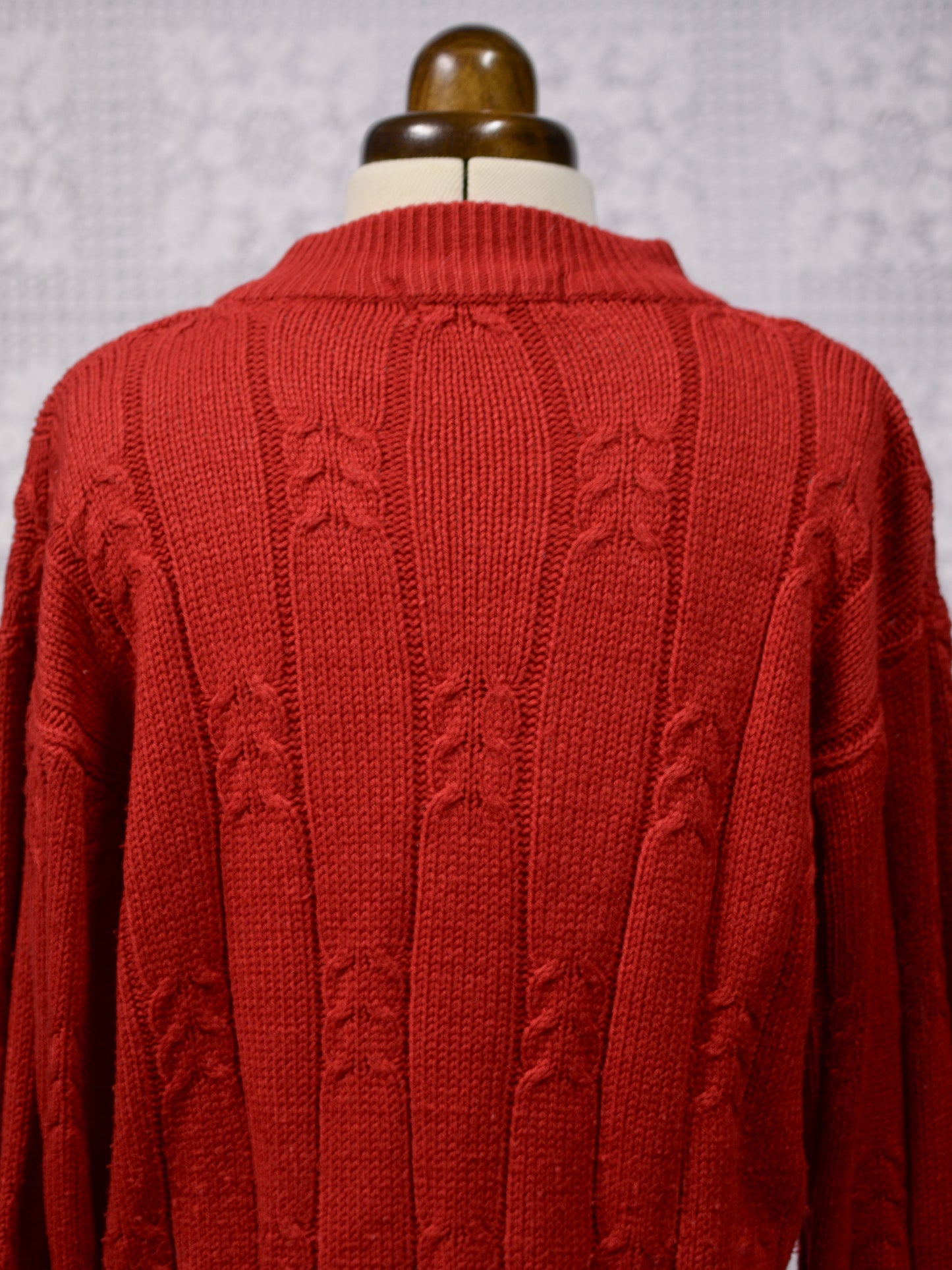 1990s Richards red cable knit cropped jumper