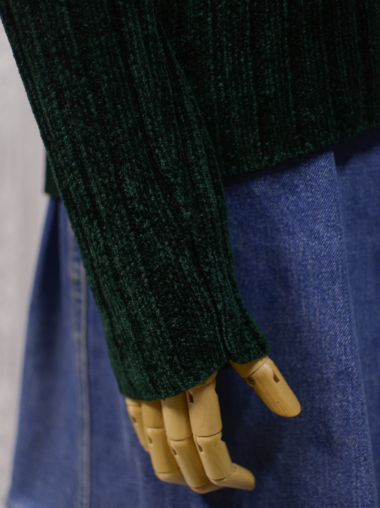 1990s St Michael dark green chenille ribbed jumper