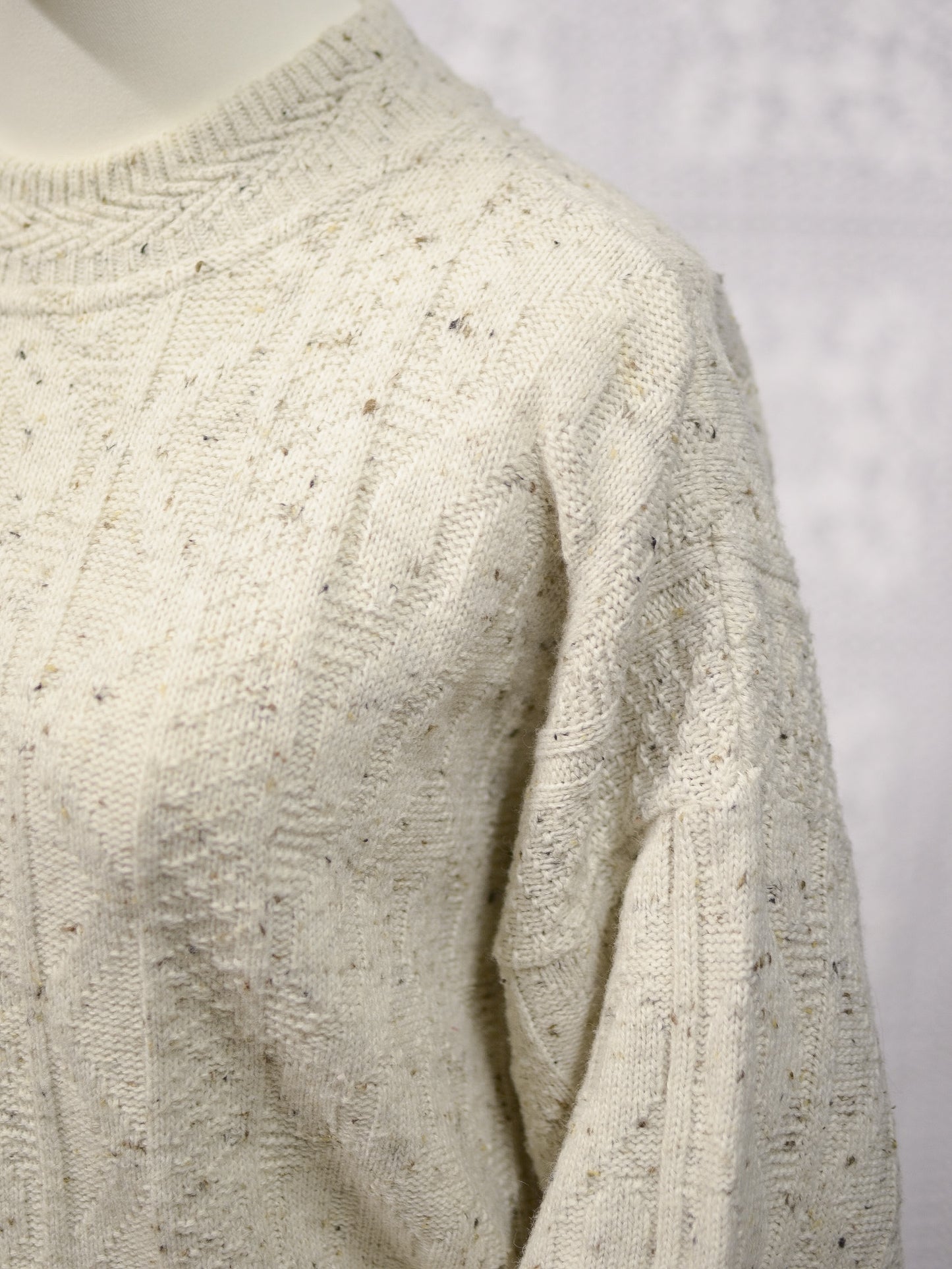 1990s C&A Oatmeal cable knit jumper