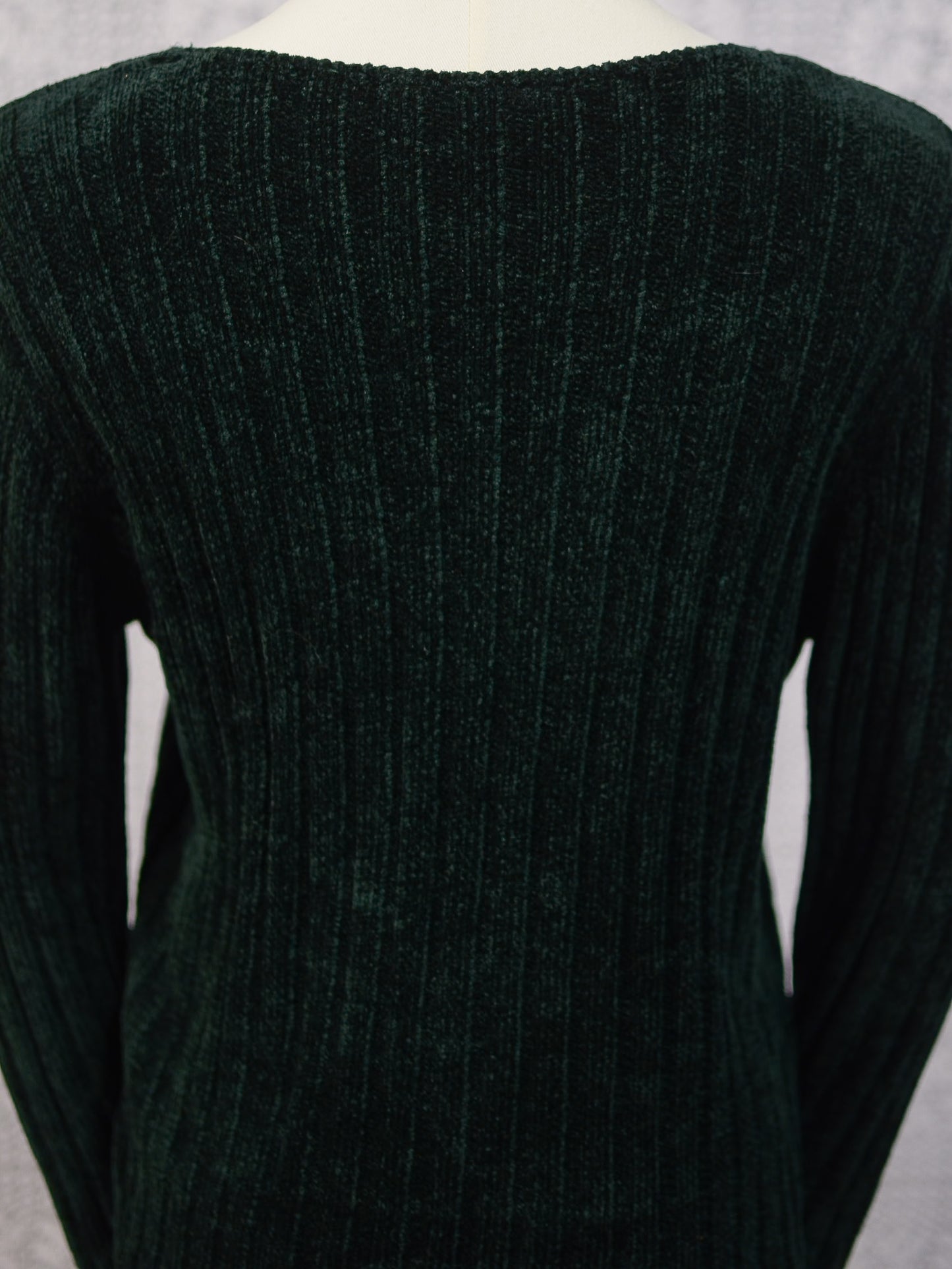 1990s St Michael dark green chenille ribbed jumper
