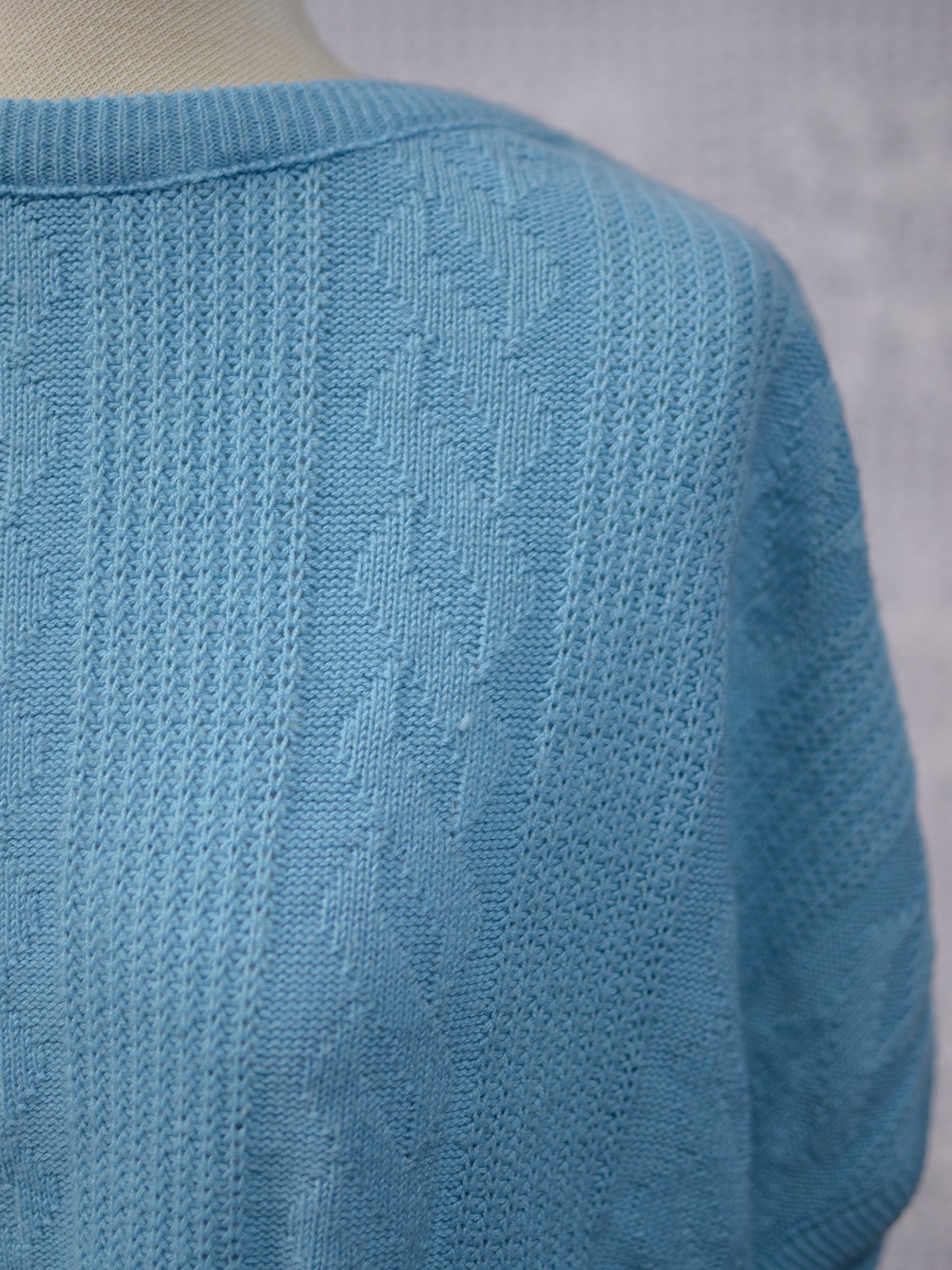 1980s turquoise slouchy sleeveless jumper