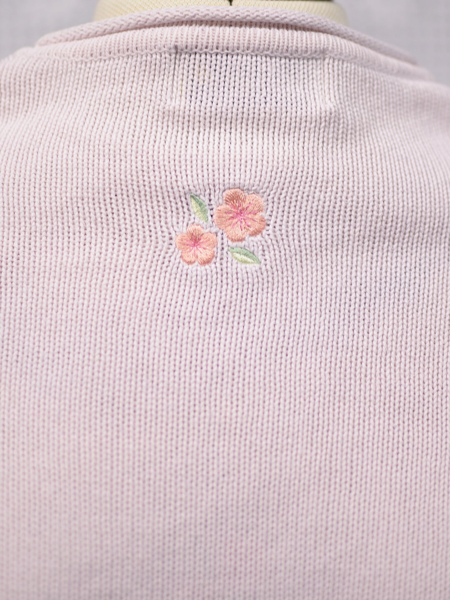 1990s Tulchan pale pink embroidered floral jumper