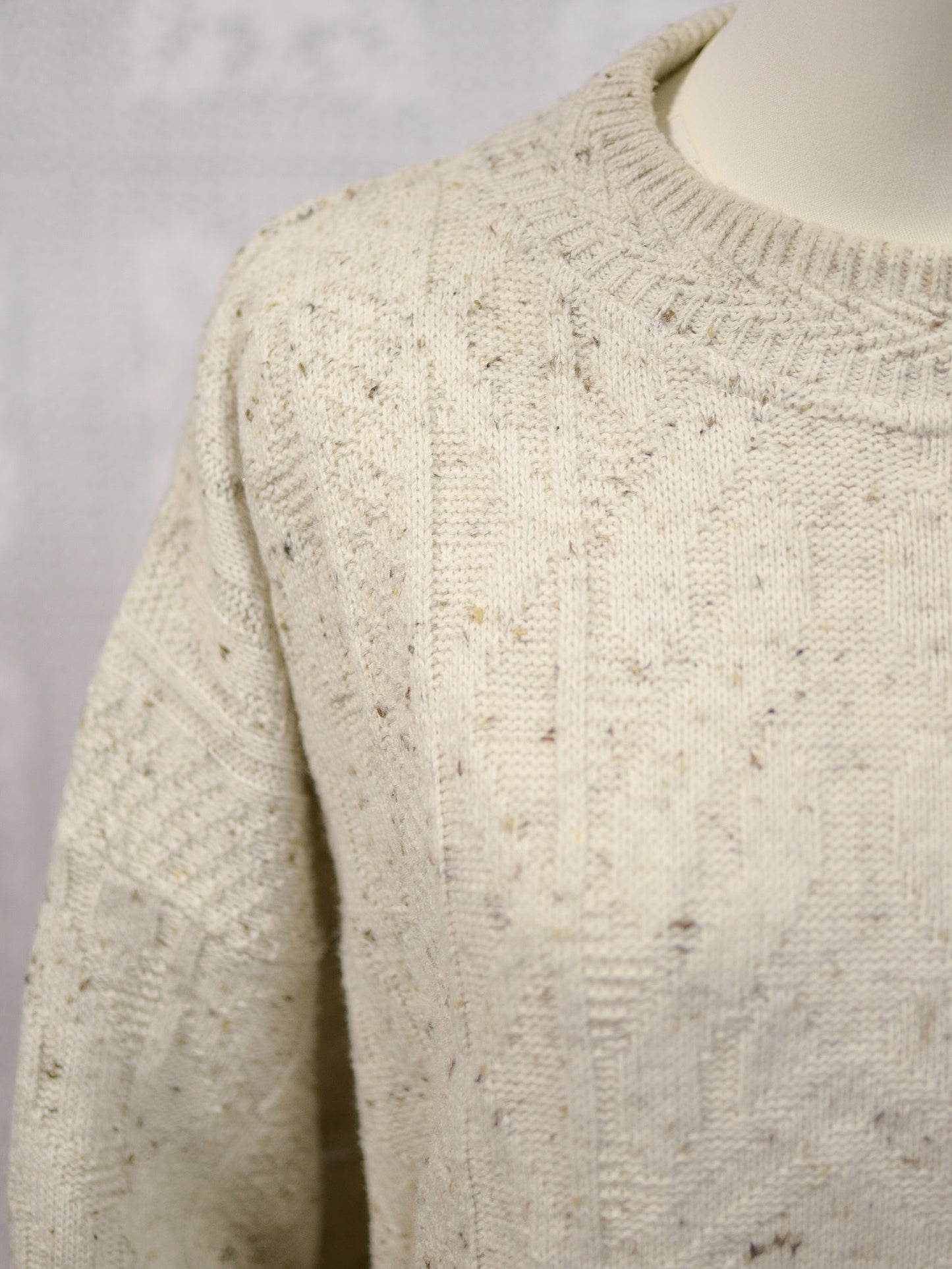 1990s C&A Oatmeal cable knit jumper