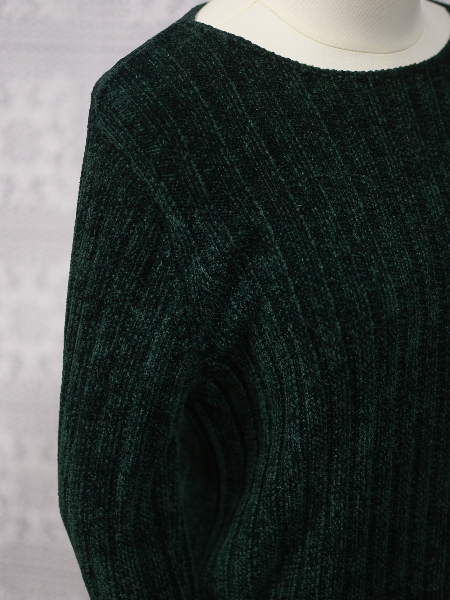 1990s St Michael dark green chenille ribbed jumper