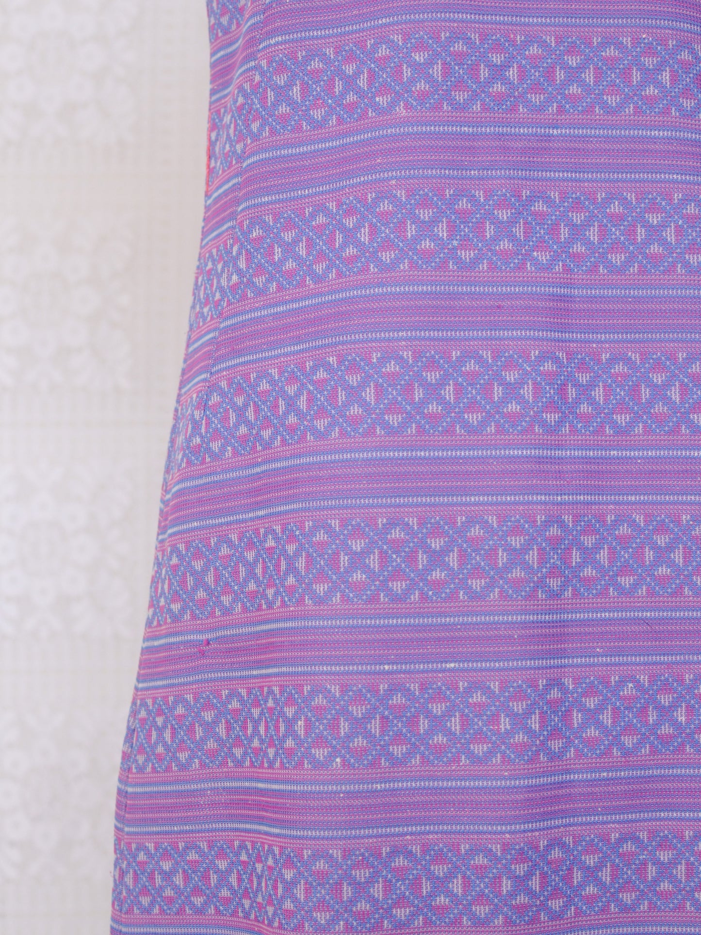 1960s purple and pink stripe geometric pattern midi shift dress