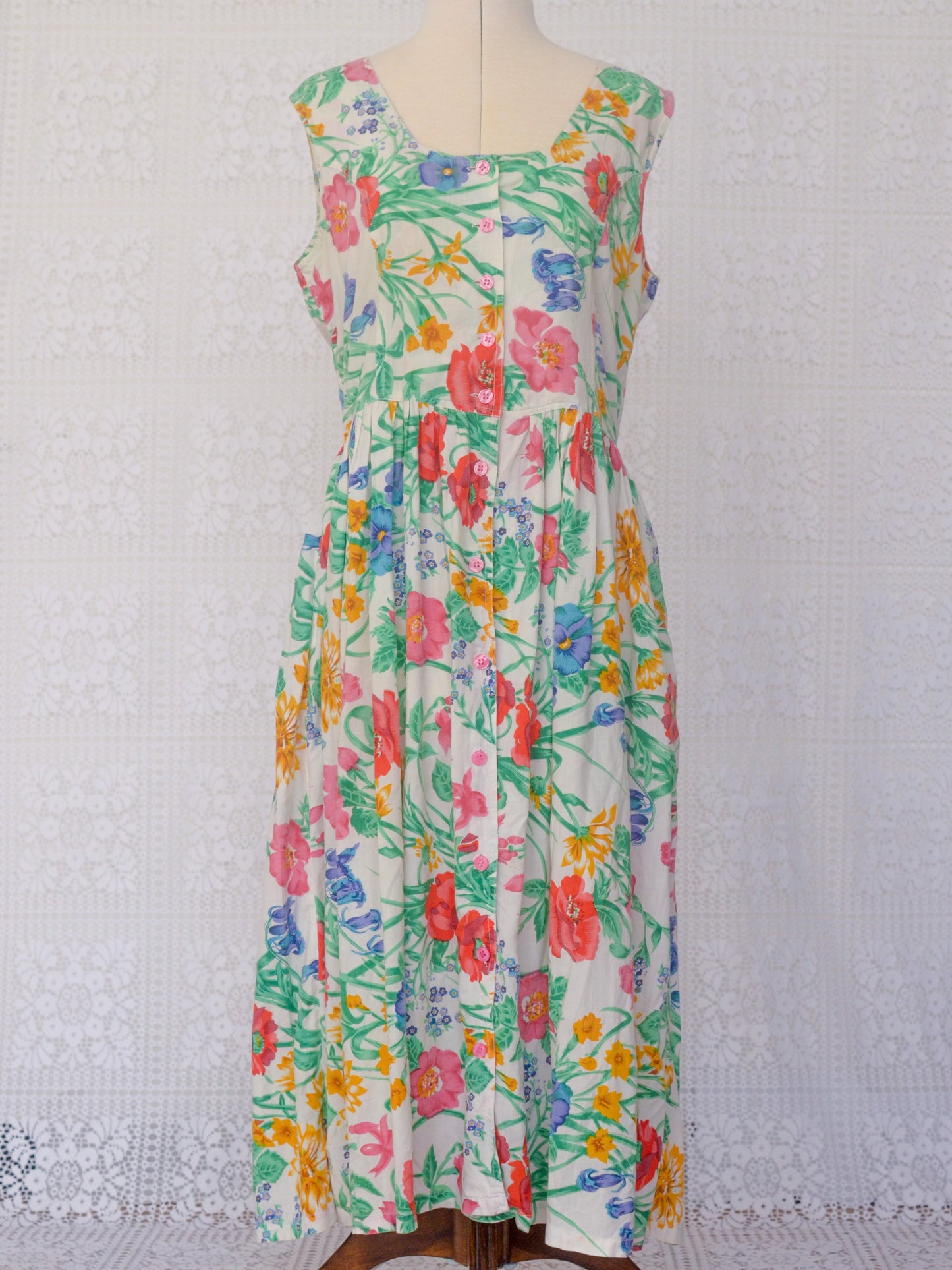 1990s style floral cross back maxi dress